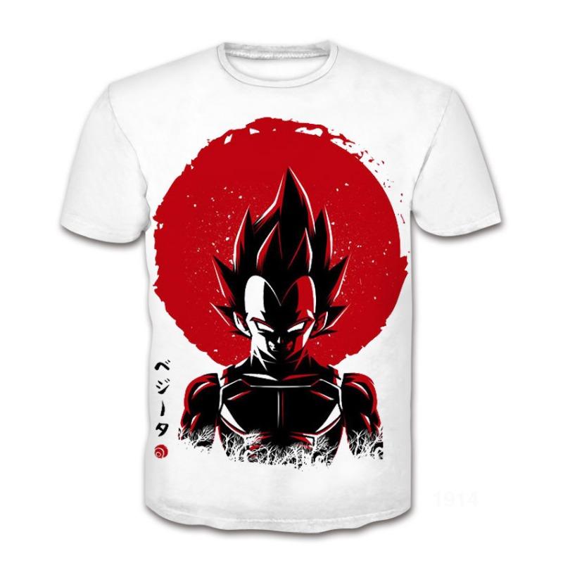 Футболка с короткими рукавами и круглым вырезом, летняя аниме-футболка 3D Dragon Ball Series с цифровой печатью