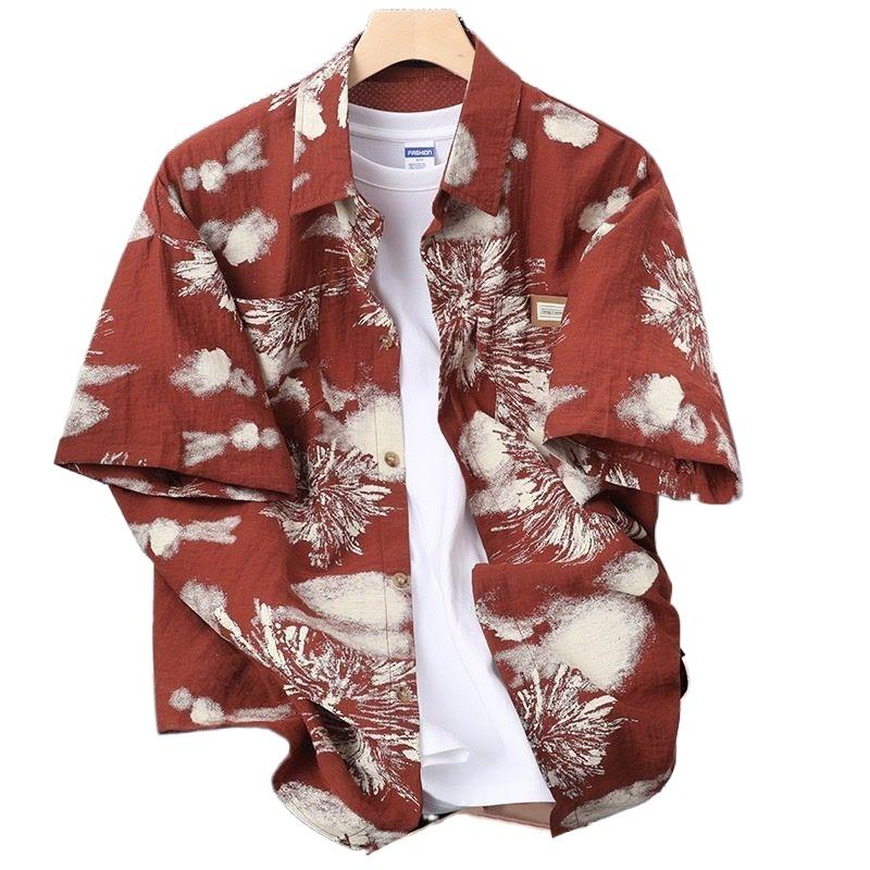 American Women's Short Sleeved Shirt Retro Design Thin Top Jacket Pocket Design Loose and Casual Ladies Clothing