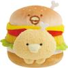 San-X Chikip Dancers Burger Plush Toy Bone Chicken (Chicken Tomato Burger) MO54501