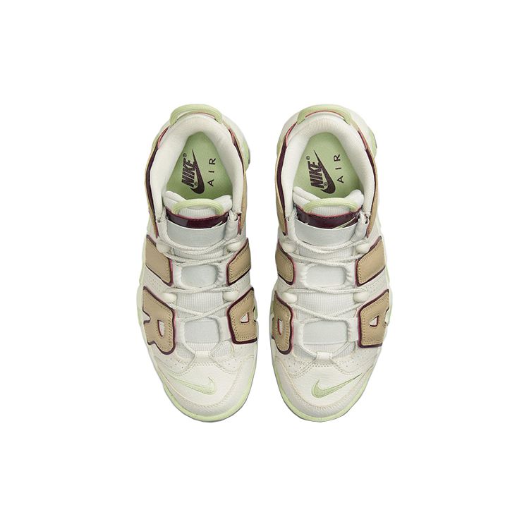 Nike Air More Uptempo Light Bone Alligator Женские кроссовки Кремовый известняк Темно-свекольный DX8955-001