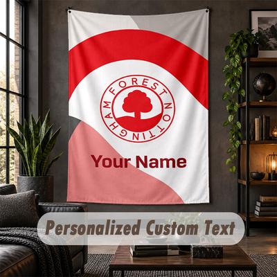 Personalized Wall Tapestry,Nottingham Forest FC Custom Text, Soft Fabric Wall Art For Indoor Decoration