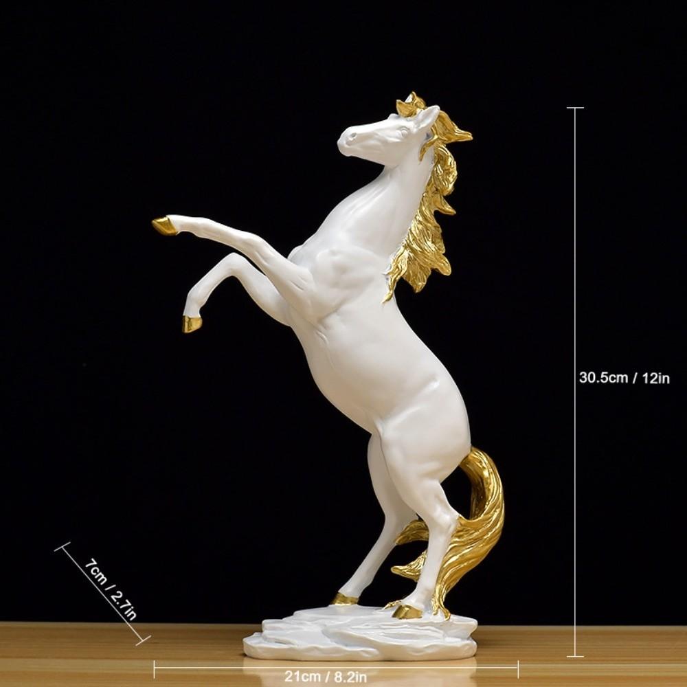 Desktop Horse Sculpture Ornament Resin Standing Horse Statue Standing Horse Figurine Home