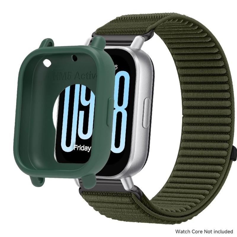 Спортивный нейлоновый ремешок + ТПУ чехол для Xiaomi Redmi Watch 5 Lite / 5 Active Мягкий браслет Защитный корпус Сменные аксессуары