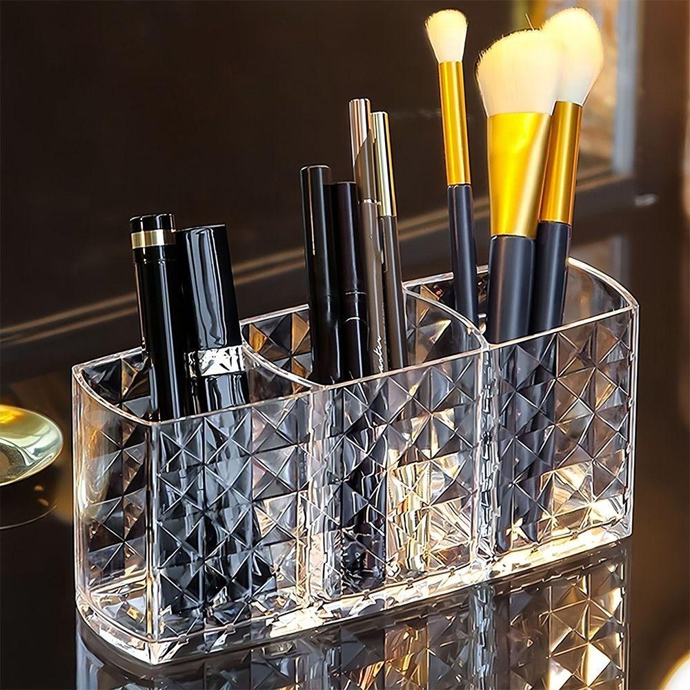 Clear Makeup Brush Storage Boxes Durable Eyelash Brushes Organizer Cosmetic Organizer  Desk