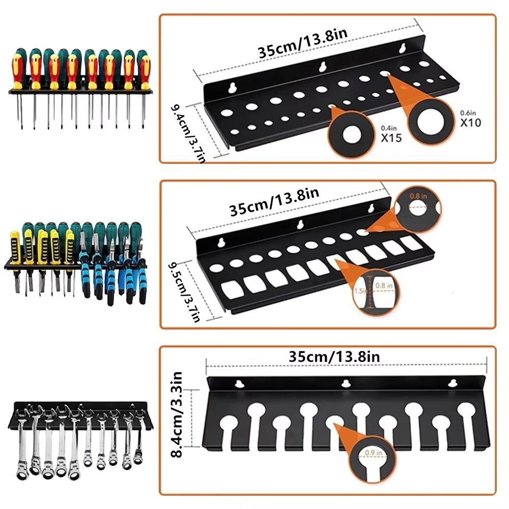 Screwdriver Organizer Hardware Tool Hanger Wall Mount Metal Tool Storage Rack House Hold