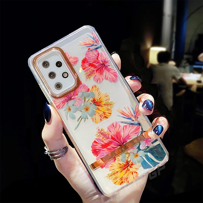 Мягкий силиконовый чехол Flower Leaf для Samsung Galaxy A12 A52 A72 5G A51 A71 S20 FE S21 S30 Plus Ultra iPhone 12 11 Pro Max 8 7 Plus прозрачная задняя крышка