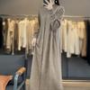 Women's Cashmere Dress Qinghe Cashmere 70% Wool 30% Cashmere Women's Autumn and Winter Cashmere Dress Soft and Warm