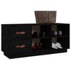 Shoe Bench Black 100x34x45 cm Solid Pine Wood