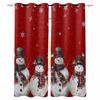 Christmas Snowman Checkered Scarf Snowflakes Blackout Curtains For Living Room Bedroom Window Treatment Blinds Kitchen Drapes