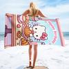 1 шт. Пляжное полотенце Sanrio Hello Kitty с мультяшным рисунком, Тема «С Днем Рождения», Полиэстеровое банное полотенце, Можно стирать в машине