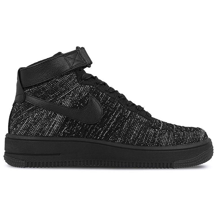 Nike Air Force 1 Flyknit Черные женские кроссовки Черно-белые 818018-002