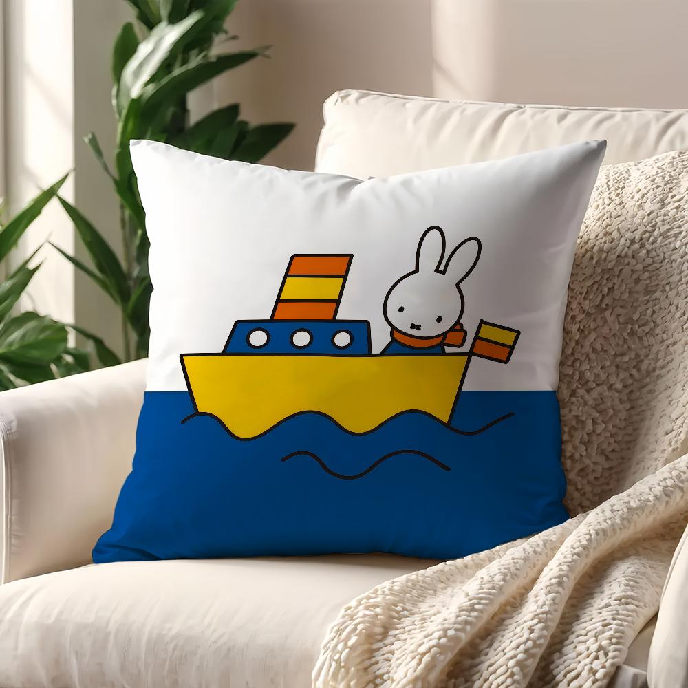 Kawaii MMiffy cushion cover For Pillow Printing Sofa Decoration Home Car Room Coffee Shop Office Nordic Simplicity
