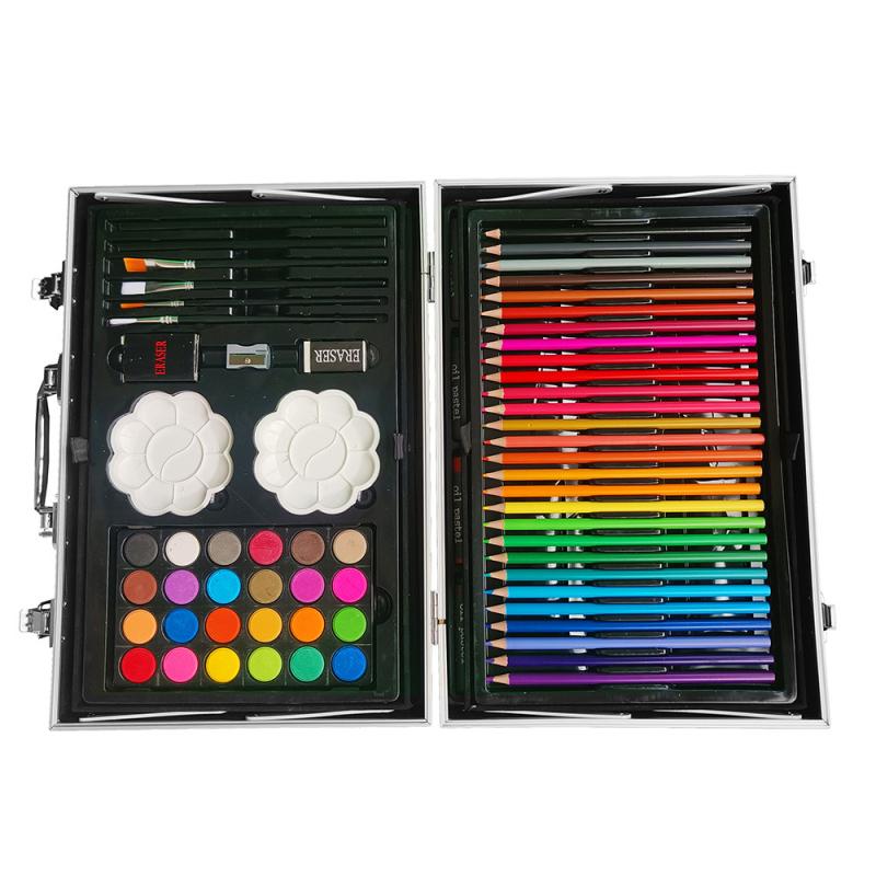 Watercolor Paint Brush Painting Set 148 Pcs Vivid Colors In Aluminum Alloy Box for Student Artists, Amateur Hobbyists and Painting Lovers