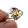 Natural Citrine Gemstone 925 Solid Sterling Silver Jewelry Ring Size 5.5 H4g33
