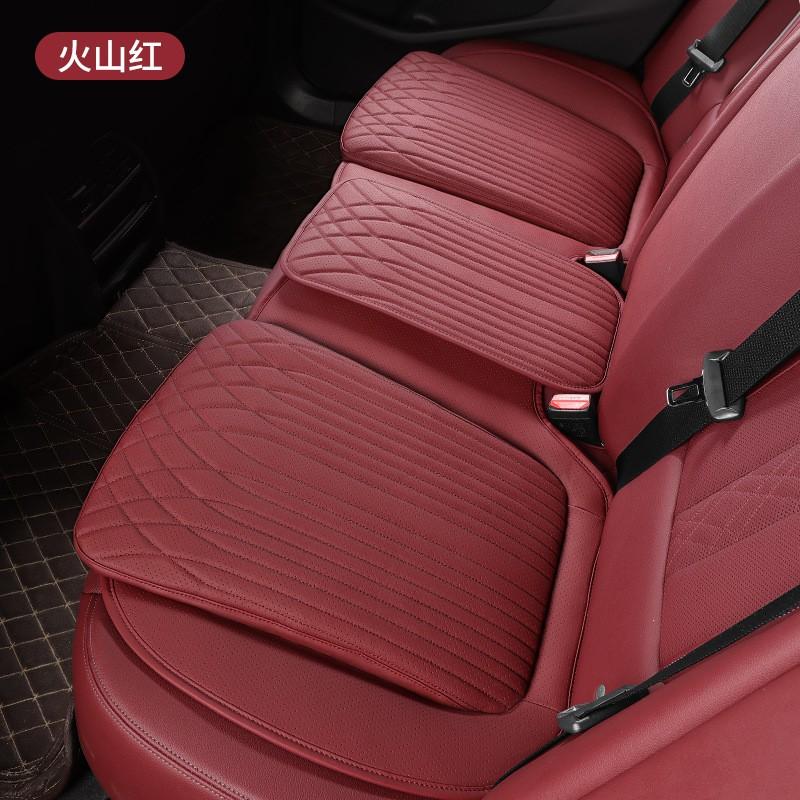 Universal 4-Season Leather Car Seat Cover With Ventilated Holes Breathable Luxury Saddle Cushion Front Rear