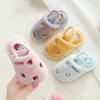 Newborn Baby Girls Printing Flower Prewalker Soft Sole Sandals Single Shoes