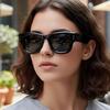 Y2K-style retro square sunglasses—distinctive, trendy shades for street style, cycling, and sun protection.