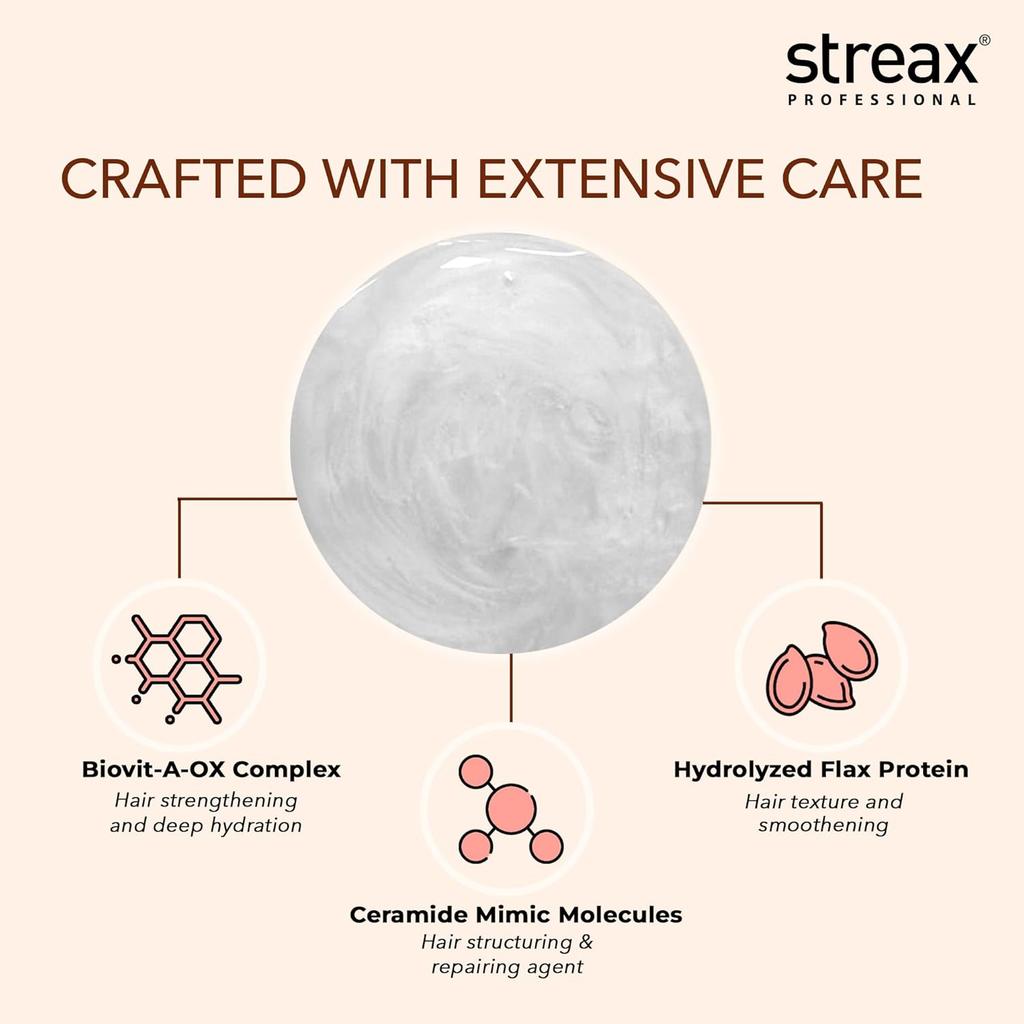 Streax Professional Vitariche Care Repair Max Shampoo 300ml For Dry Damaged Hair Unisex Hair Strengthening