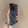Черный чехол для телефона из кожи ягненка с узором «Черный Крест» для iPhone 17 Pro Max Air 16 16e 15 14 13 12 11 Pro Max Plus X XS MAX XR Задняя крышка