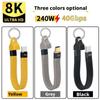 PD240W сверхбыстрая зарядка Передача данных Шнурок-брелок с двойным интерфейсом Type-C Кабель для зарядки мобильного телефона Для Samsung Android