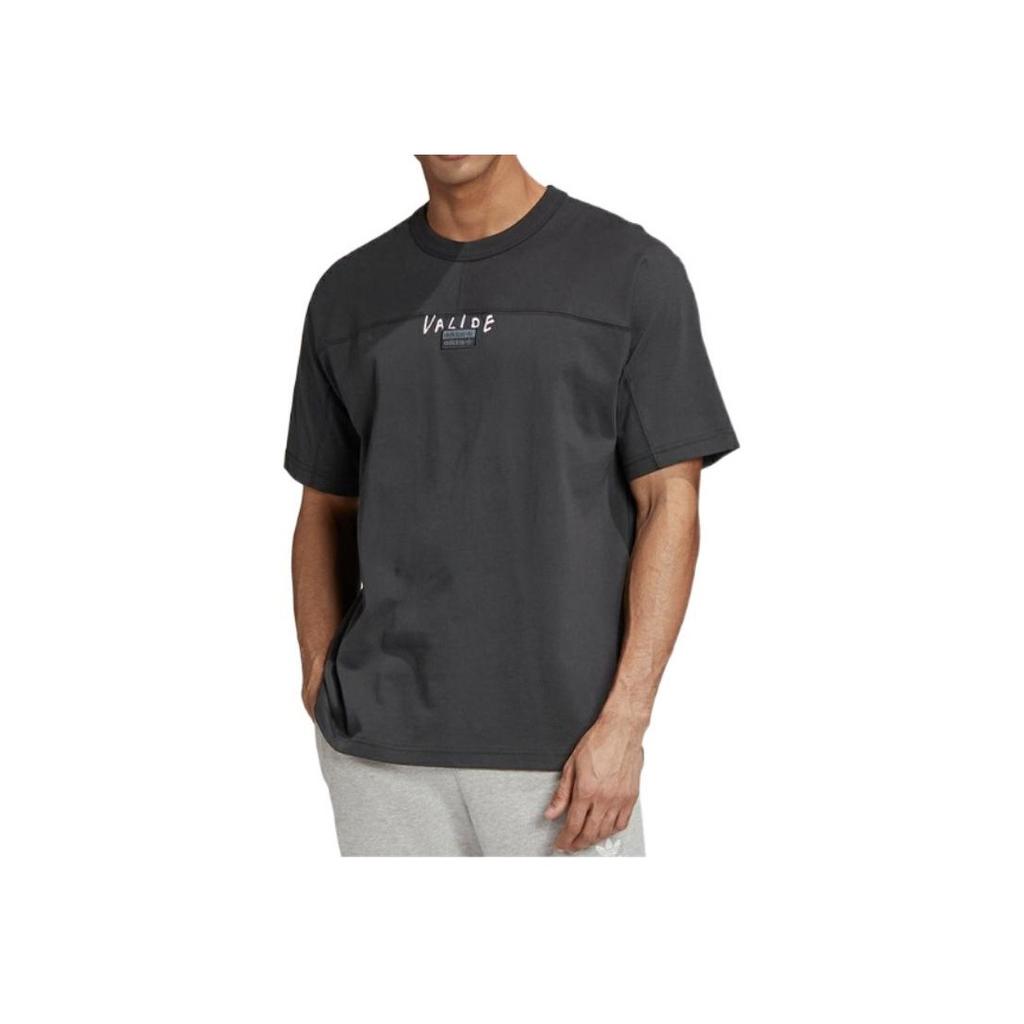 adidas Футболка Originals с принтом в виде трилистника и граффити, мужские топы, черная GD9297