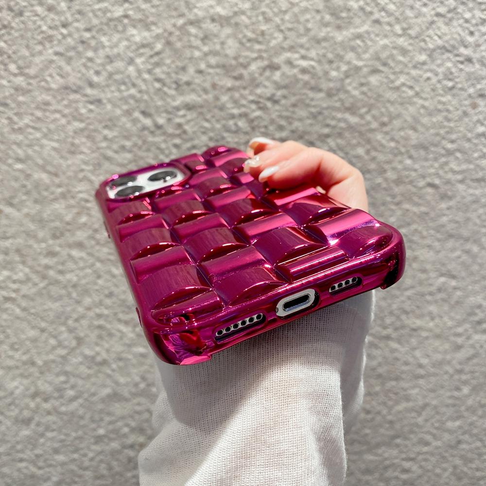 Роскошный чехол для телефона с 3d сетчатым плетением для Iphone 14 11 12 13 Pro Max 14 Plus, мягкий защитный чехол с яркой кожей
