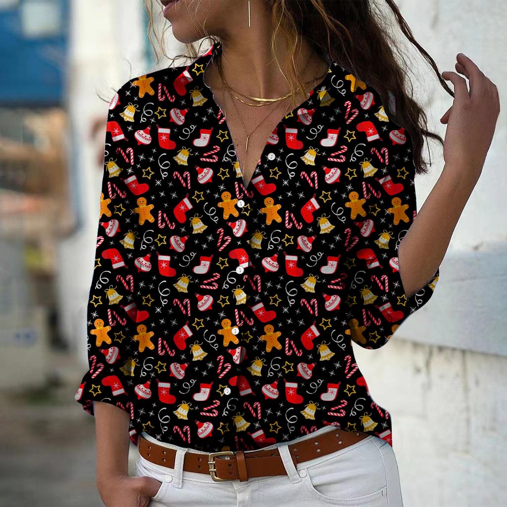 Разноцветные листья принт женская блузка весна осень женская офисная женская рубашка на пуговицах с отложным воротником