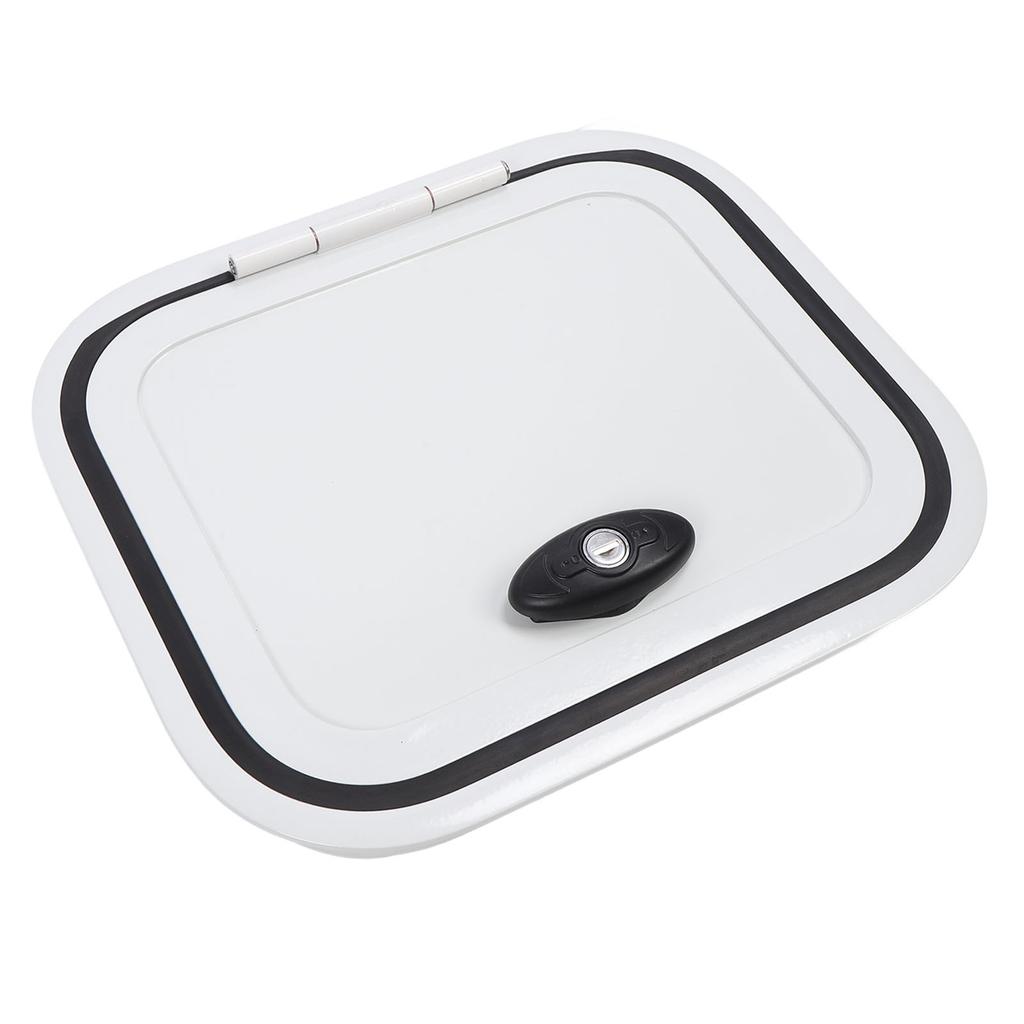 RV Storage Hatch Door with Lock 13.66x11.61 Inch Surface Mount Aluminum Alloy Square RV Baggage Door for Motor Home