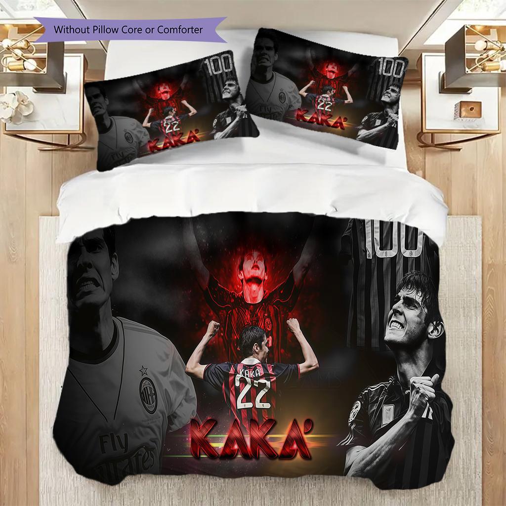 Dynamic Football Action Three-piece set (1 * duvet cover + 2 * pillowcase, without core) 2D Flat Christmas birthday gift Soft and comfortable