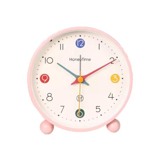 Yousheng Analog Alarm Clock with Night Light Non-Ticking Silent Battery Operated Bedroom Desktop Digital Quartz Clock Children Students Birthday Gift