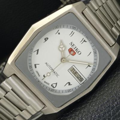 ПОДЛИННЫЕ ВИНТАЖНЫЕ МУЖСКИЕ ЧАСЫ SEIKO 5 AUTOMATIC 7009A ЯПОНИЯ С БЕЛЫМ ЦИФЕРБЛАТОМ a702439-5
