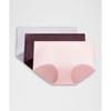 Невидимое нижнее белье-бойшорты со средней посадкой, 3 шт. Бледно-лавандовый Румянец Кварцевый Черный Сливовый