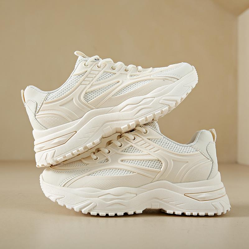 Весна и Осень Новый Стиль Модные Удобные и Дышащие Универсальные На толстой подошве Повседневные Сетчатые Туфли с Полыми Сетчатыми Вставками