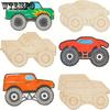 30pcs Wooden Monster Truck Cutouts, Craft Car Shapes For Painting, DIY Vehicle Wood Truck Ornaments, Gift Tags For Home Party Decorations
