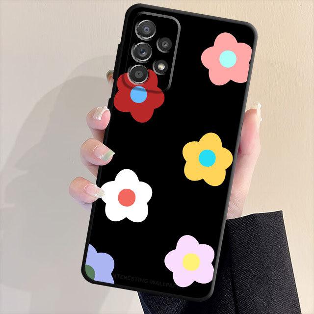 Мягкий чехол-бампер из ТПУ для Samsung Galaxy A53 A23 A71 A31 A51 A22 A13 A32 A21s A72 A33 A52 A14 A73 A52s A11 A12 A91 с цветочным принтом
