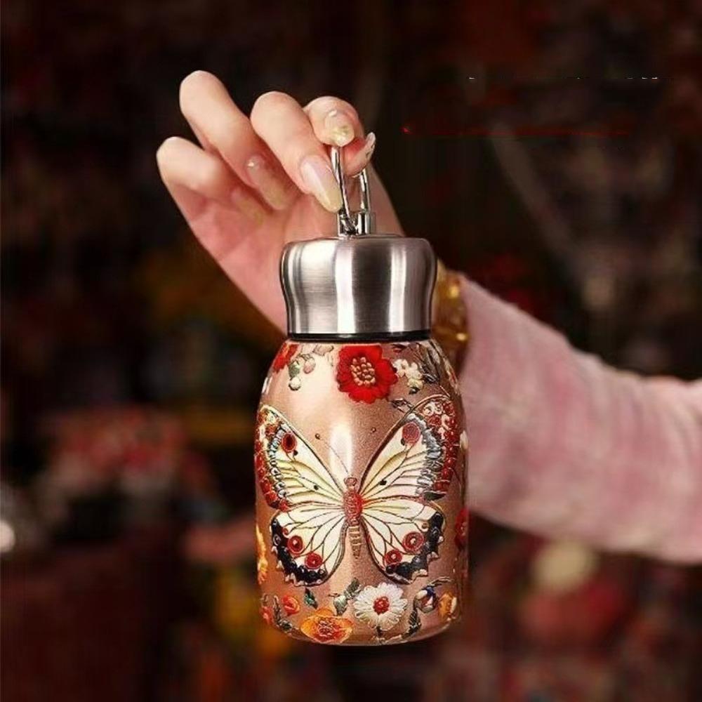 Бутылка для воды с двойными стенками, карманная чашка из нержавеющей стали 304, термокружка, для путешествий на открытом воздухе, для офиса