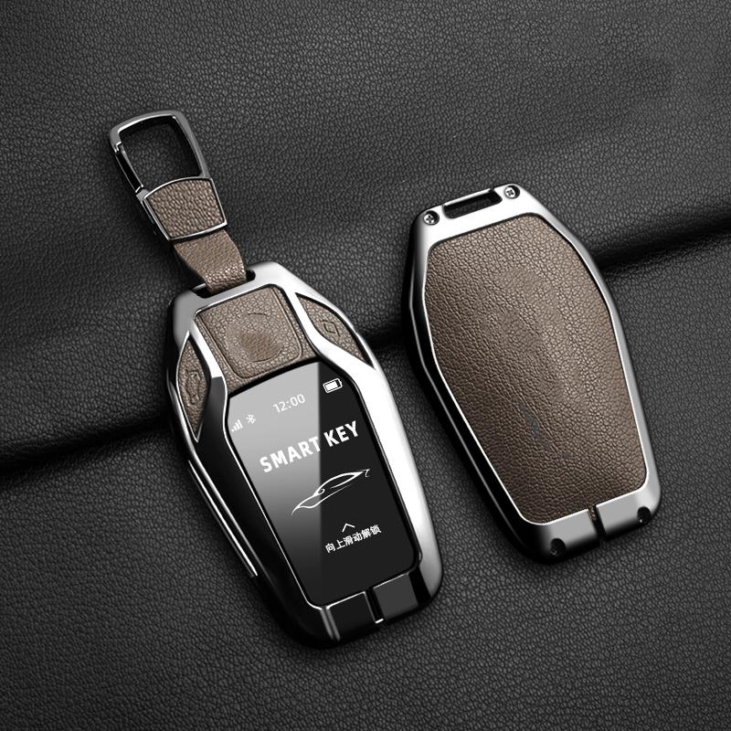 Чехол для автомобильного ключа из козьей кожи и цинкового сплава для Bmw 7 серии 730Li 740Li 535L E6 серии X3 X4 X5 I8 Чехол для ключа Автомобильный RC Умный чехол для ключа