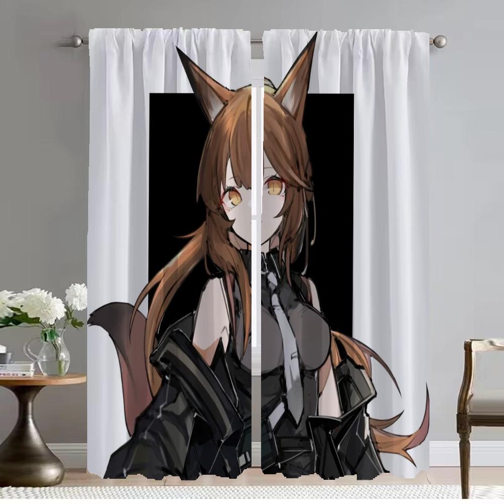 Elegant Room Curtains for Camera Arknights Shades Halloween Decoration Modern Living Room Curtains 2 Pieces Tulle for Bedroom