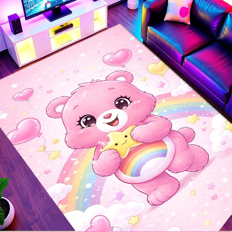 Care Bears Print Rug, Washable Floor Carpet, For Entryway Dorm Laundry Room Office Study, Home Decor Birthday Christmas Gift