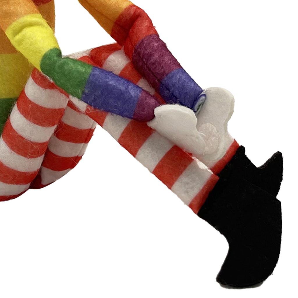 Радужный эльф, украшение, милая ткань, длинные ноги, сидящая праздничная полка, фигурка эльфа для стола