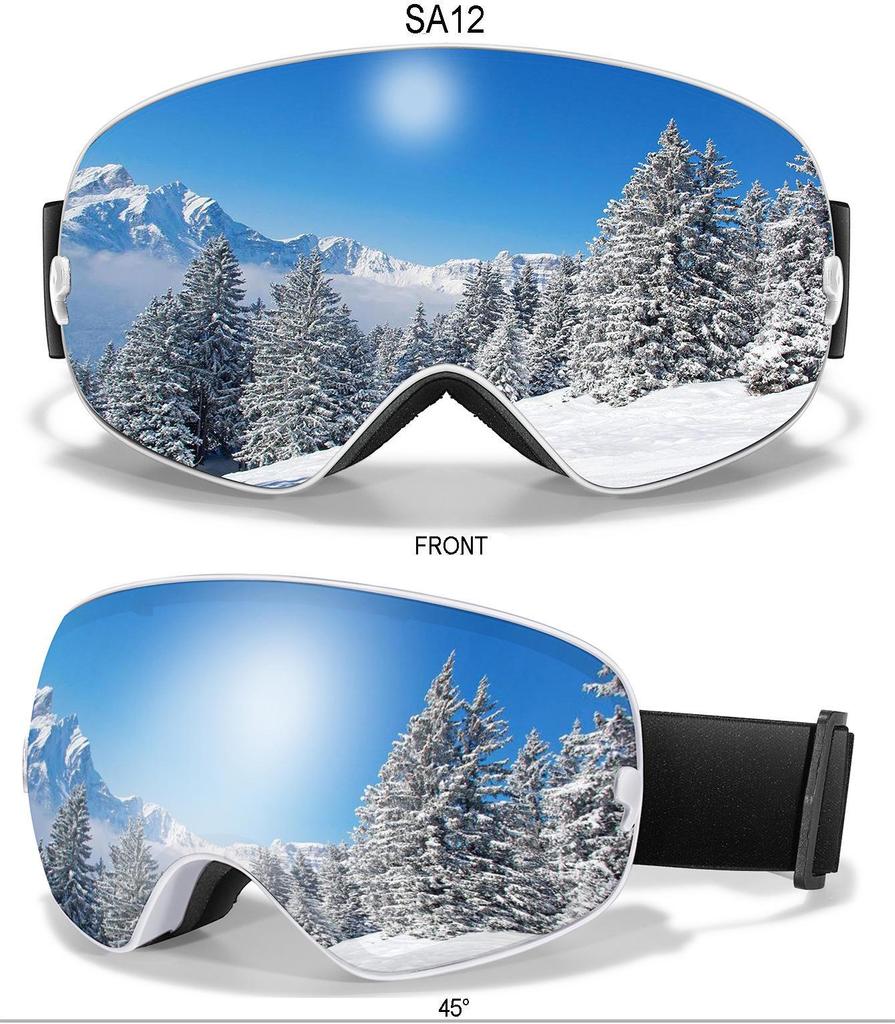 Высококачественные противотуманные горнолыжные очки со сферической линзой в форме запятой