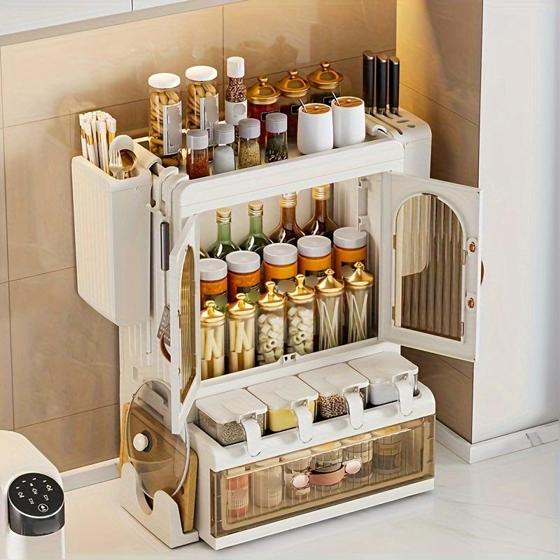Kitchen Spice Storage Rack Corner Seasoning Storage Box Basket For Utensils Tableware Household Storage Organizer