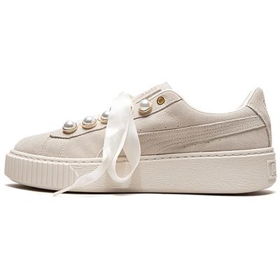 Замшевые кроссовки на платформе с блестящими лентами, спортивные низкие кроссовки, женские кроссовки, молочно-белые 366688-02