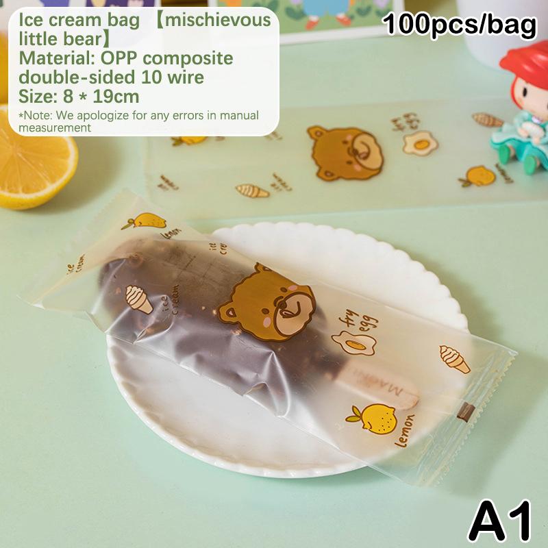 100 шт. пакет для мороженого, деревянная палочка для мороженого, пластиковый пакет для запечатывания машины, самодельный прозрачный пакет для мороженого