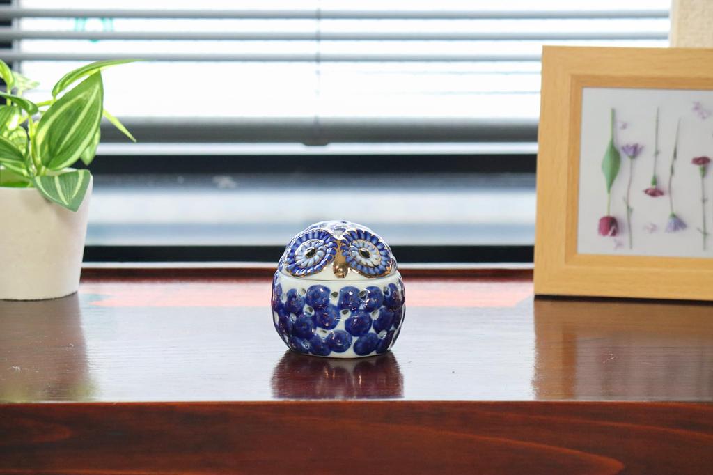 Castle Enterprise Flower Owl 6cm Trinket Box x Set God of Learning in For Commercial Use (Small) (Blue) 10-Piece "No Hardship" - Europe,