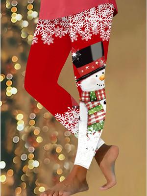 Женские рождественские леггинсы для йоги с эластичными принтами, фитнес, бег, спортзал, активные штаны