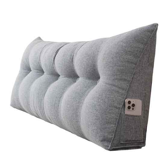 Подушка для изголовья с боковым карманом Льняная Треугольная Подушка-клин для изголовья Подушка-валик для кровати для поддержки плеч, спины, поясницы Общежитие Дом Спальня