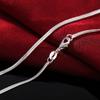 Silver Jewelry Silver-plated Necklace 16-30 Inches 2MM Flat Snake Chain Necklace Korean Version