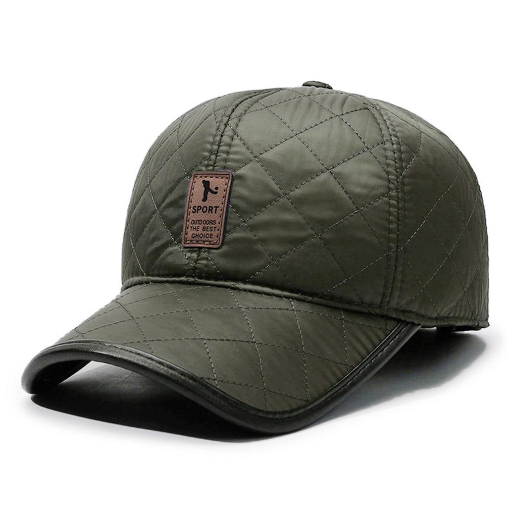 Зимняя мужская шапка ПУ повседневная теплая толстая кепка бейсболка