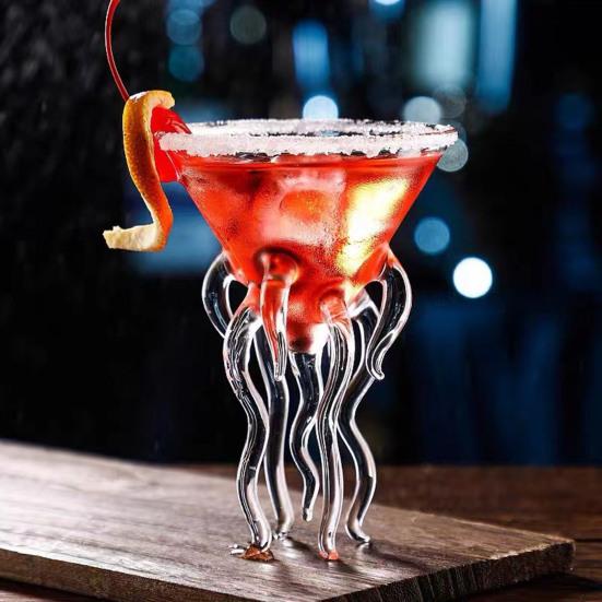 Octopus Shaped Cocktail Glass Stemmed Goblet for Wine Juice
